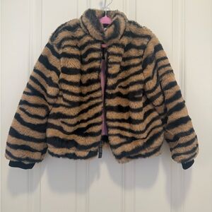Kids Faux Fur Tiger Stripe Jacket LSU